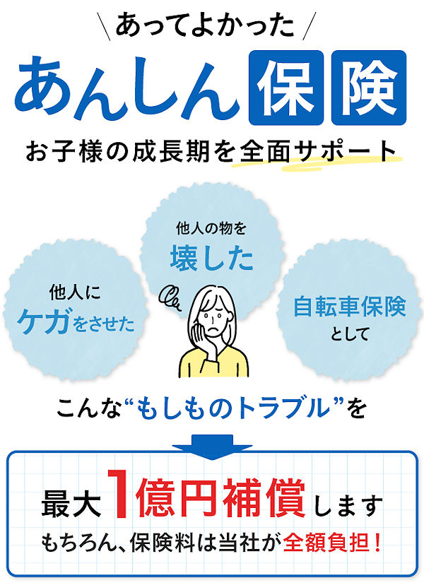 もしものトラブルを、最大1億円補償します。